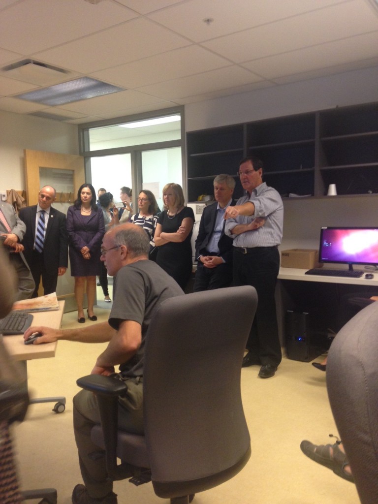 PM Stephen Harper experiences the Big Brain with Alan Evans